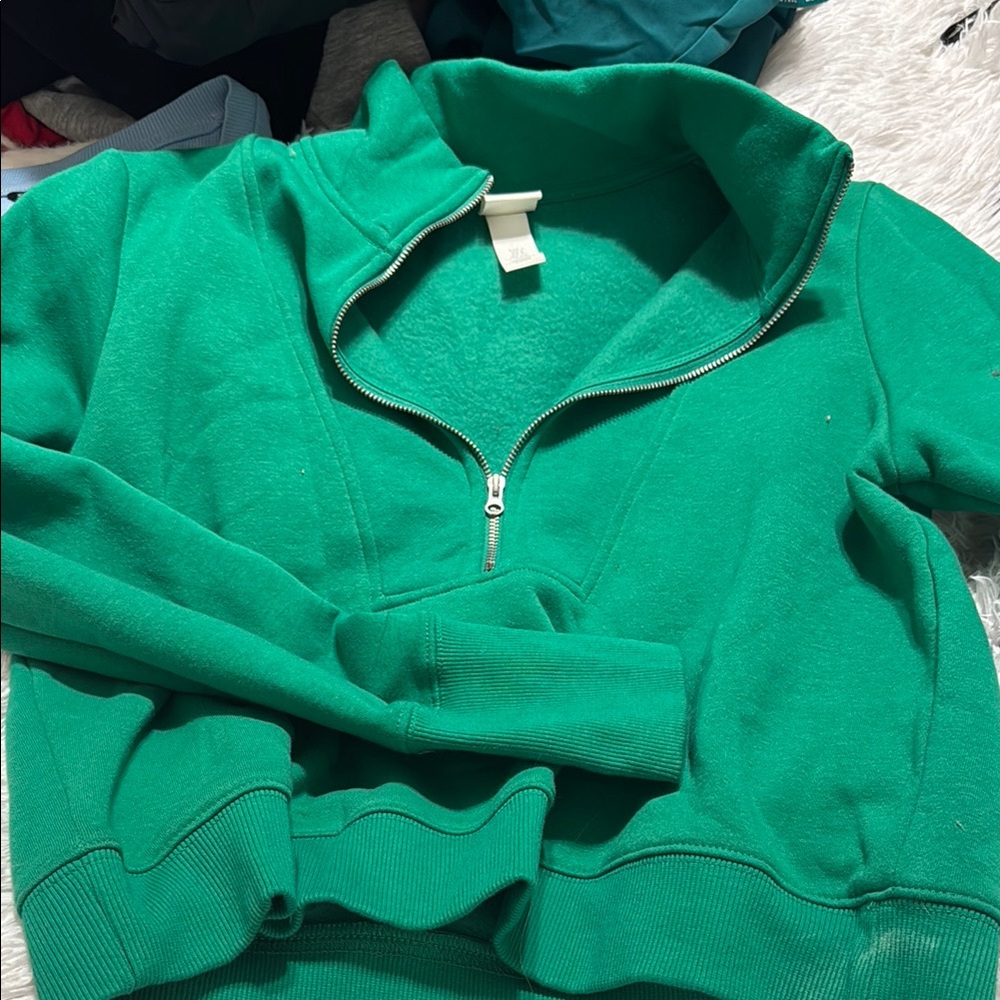 Green Half-Zip Sweatshirt